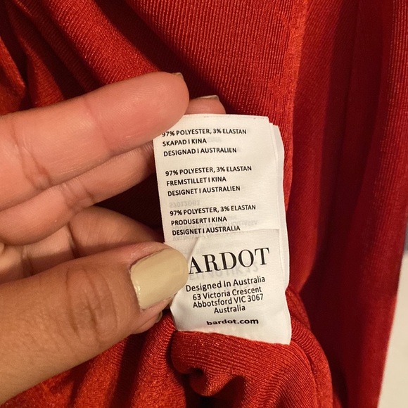 Bardot The Gathered Orange Long Sleeve Minidress - Picture 9 of 11